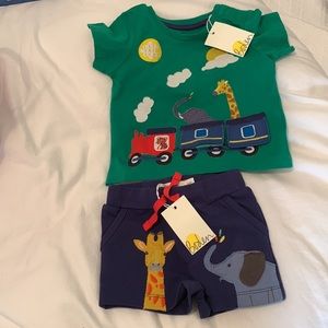 Baby Boden shirt and shorts 3-6months
